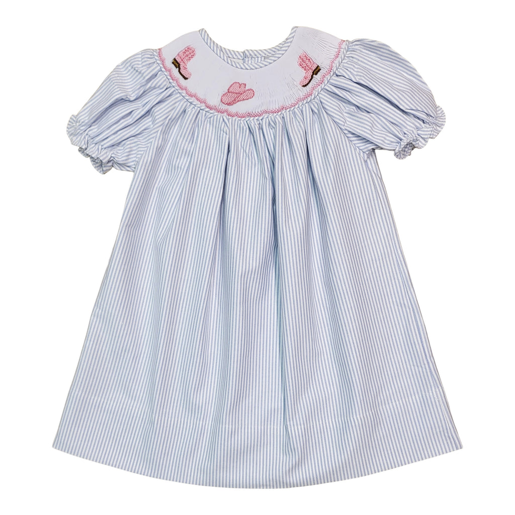 Cowgirl Boots & Hat Smocked Bishop Dress