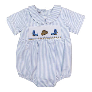 Cowboy Boots & Hat Smocked Bubble