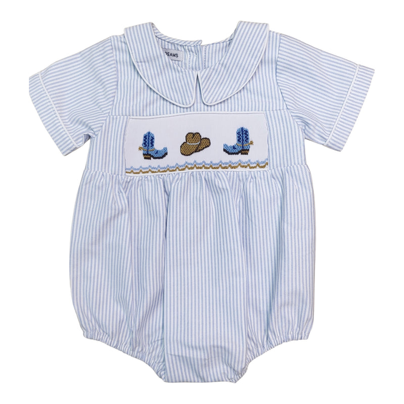 Cowboy Boots & Hat Smocked Bubble