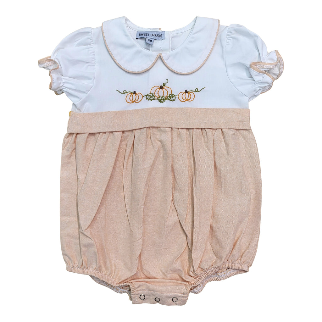Girls Embroidered Pumpkins Bubble