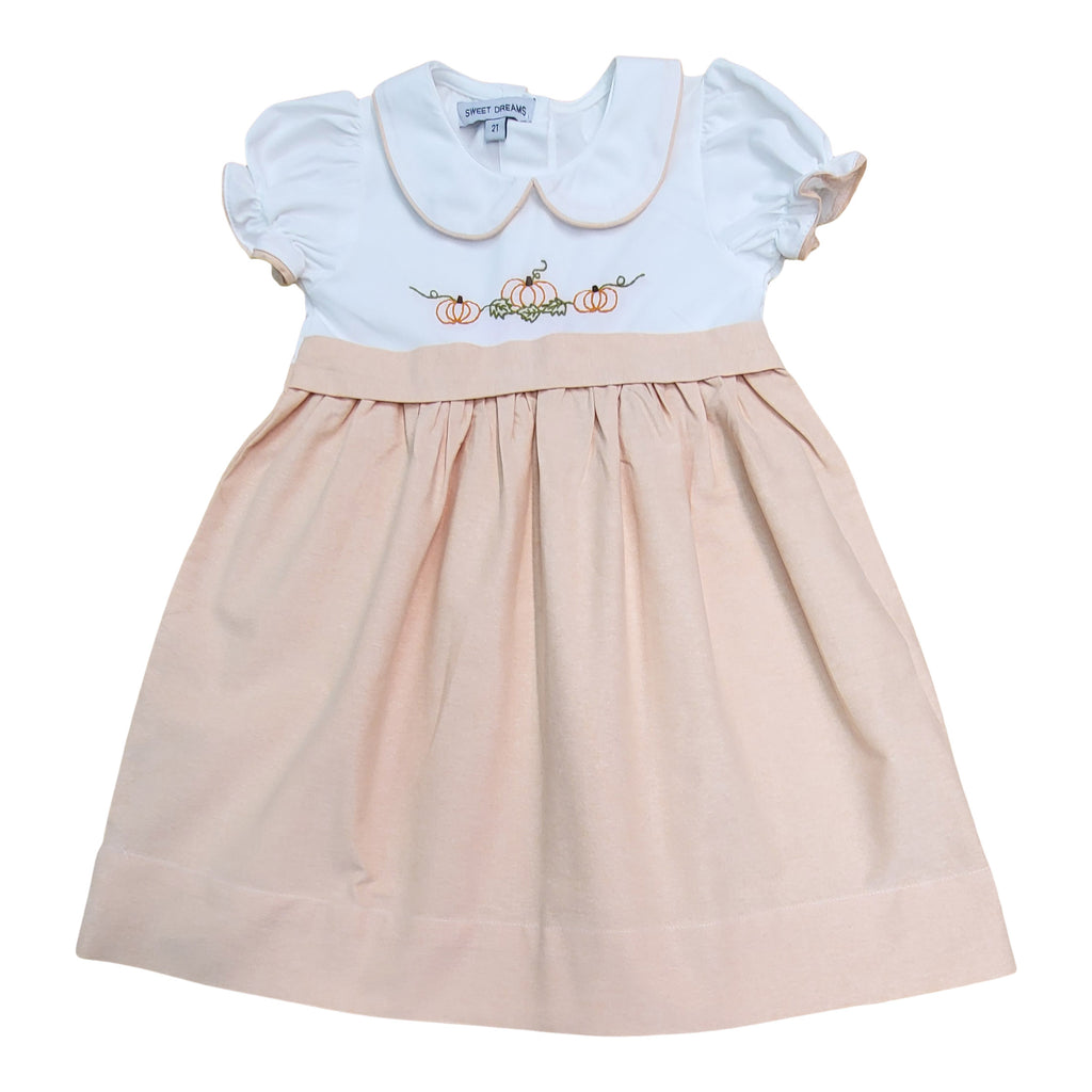 Girls Embroidered Pumpkins Dress
