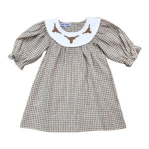 Girls Gingham Longhorn Dress