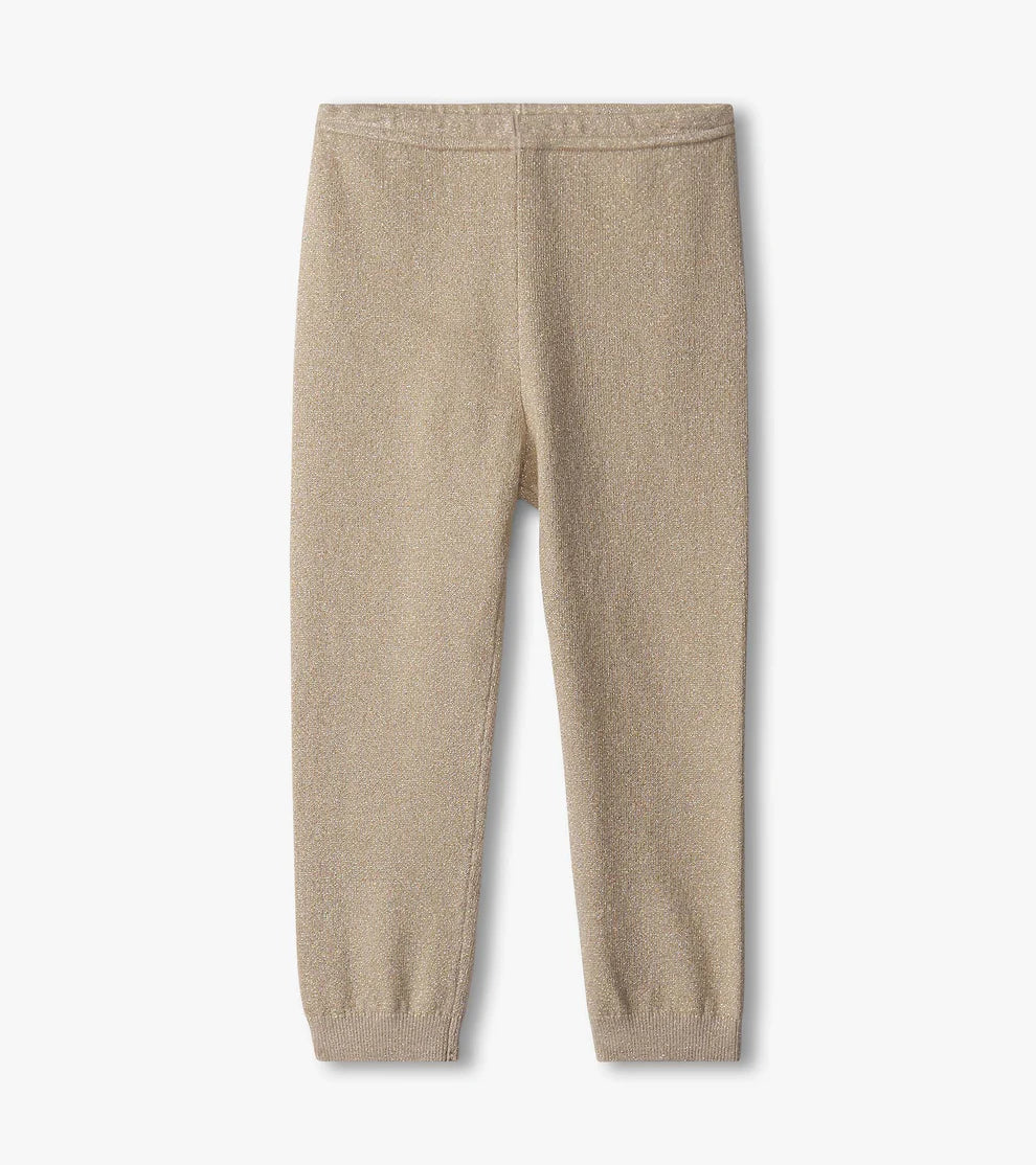 Gold Glitter Knit Baby Tights Legging