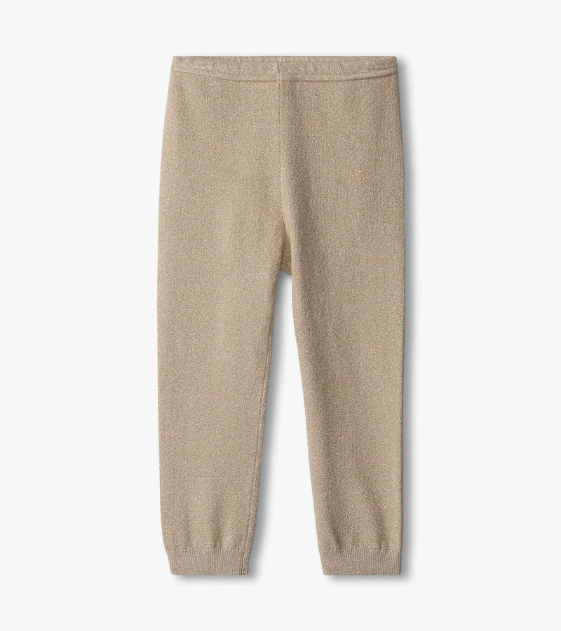 Gold Glitter Knit Baby Tights Legging