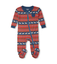 Bulldog Fair Isle Bamboo Footed Coverall