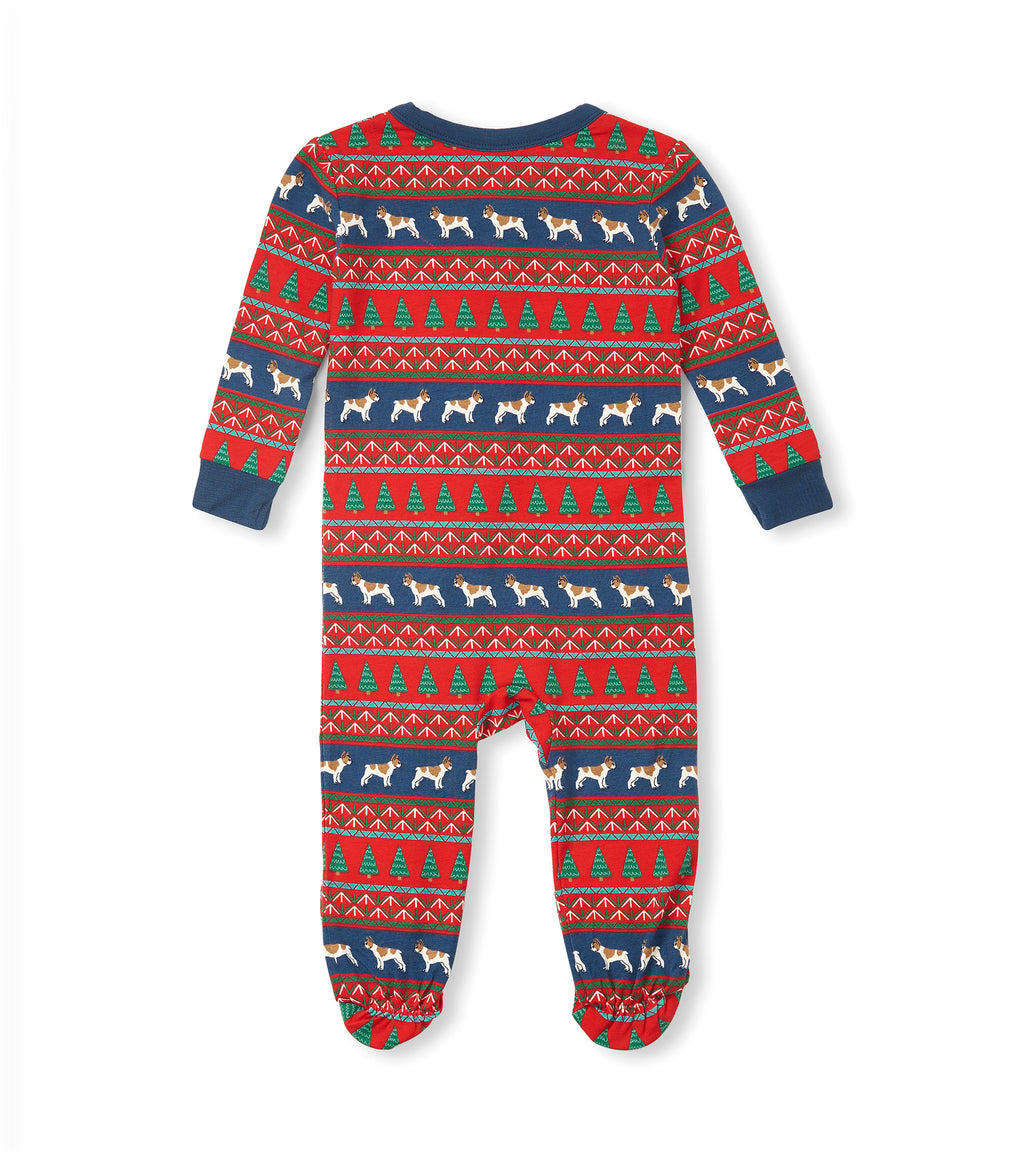 Bulldog Fair Isle Bamboo Footed Coverall