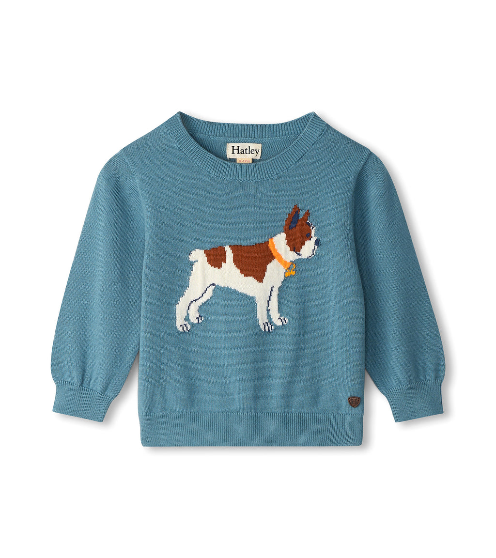 Friendly Bulldog Crew Neck Sweater