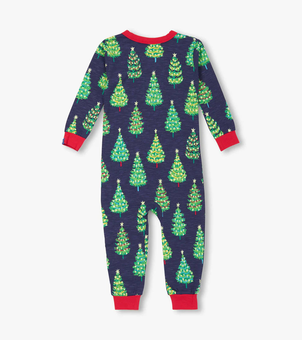 Bottle Brush Trees Stretch Cotton Coverall