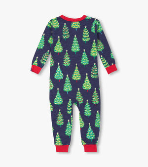 Bottle Brush Trees Stretch Cotton Coverall