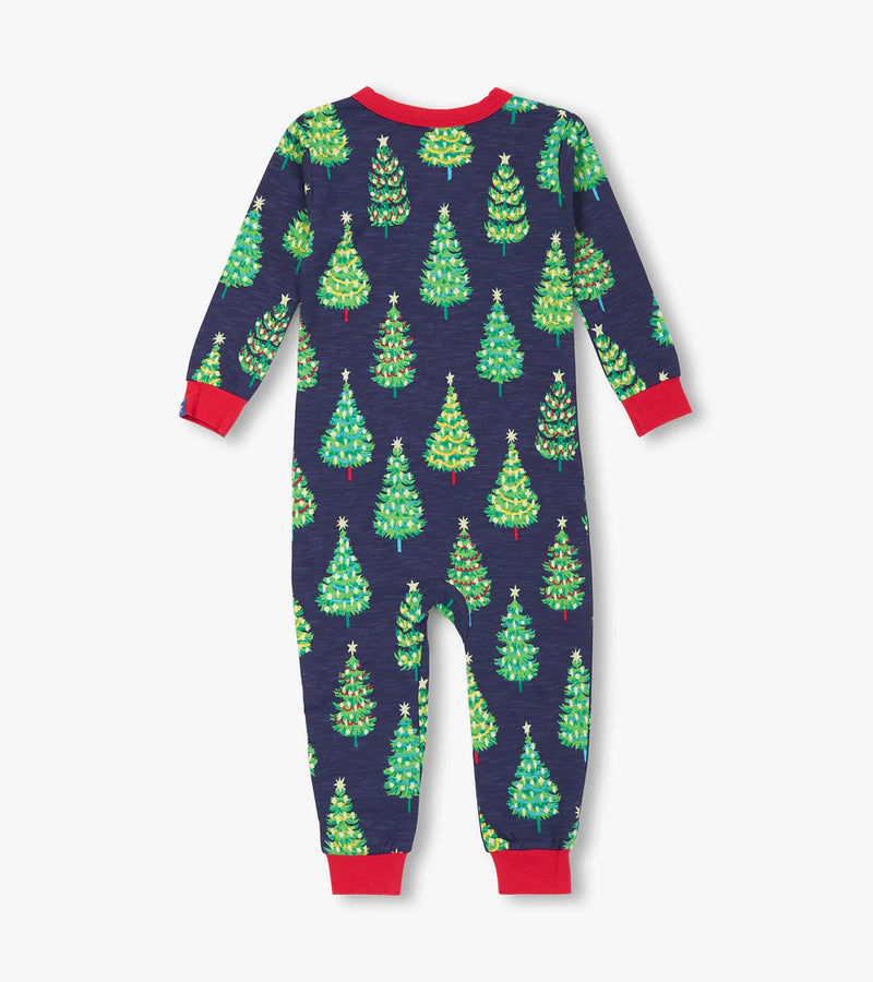 Bottle Brush Trees Stretch Cotton Coverall