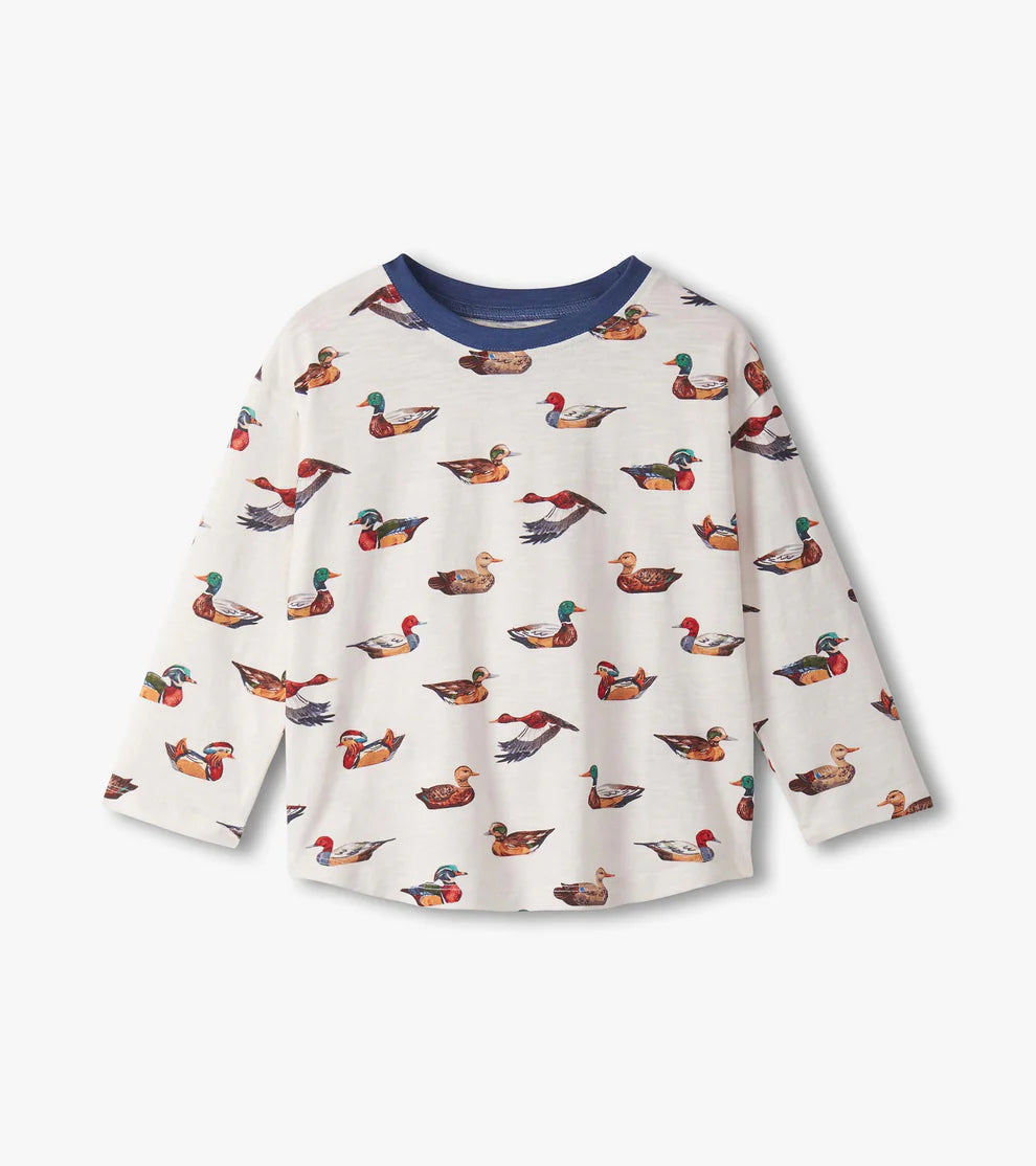 Duck Decoys Print LS Tee & Pull-On Pant Set