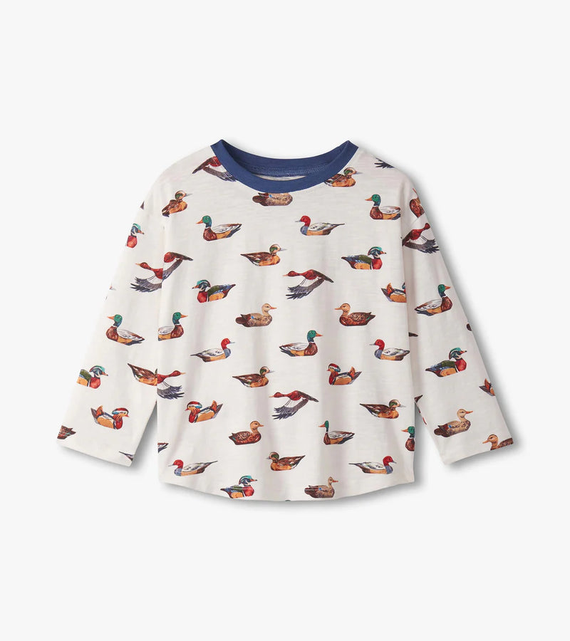 Duck Decoys Print LS Tee & Pull-On Pant Set