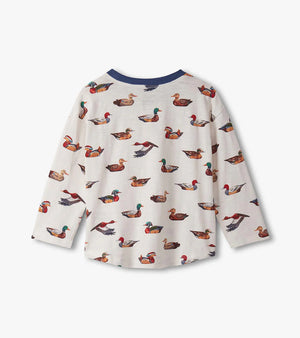 Duck Decoys Print LS Tee & Pull-On Pant Set