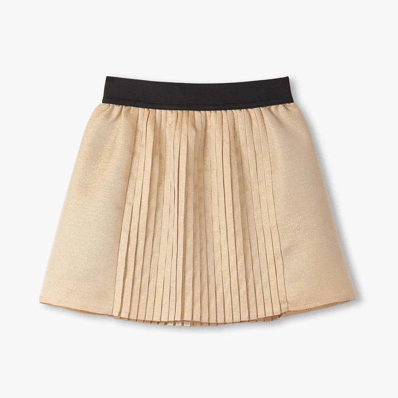 Girls Gold Pleated Fun Skirt