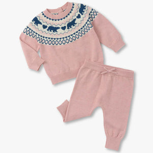 Baby Girls Bear Pull On Sweater Set
