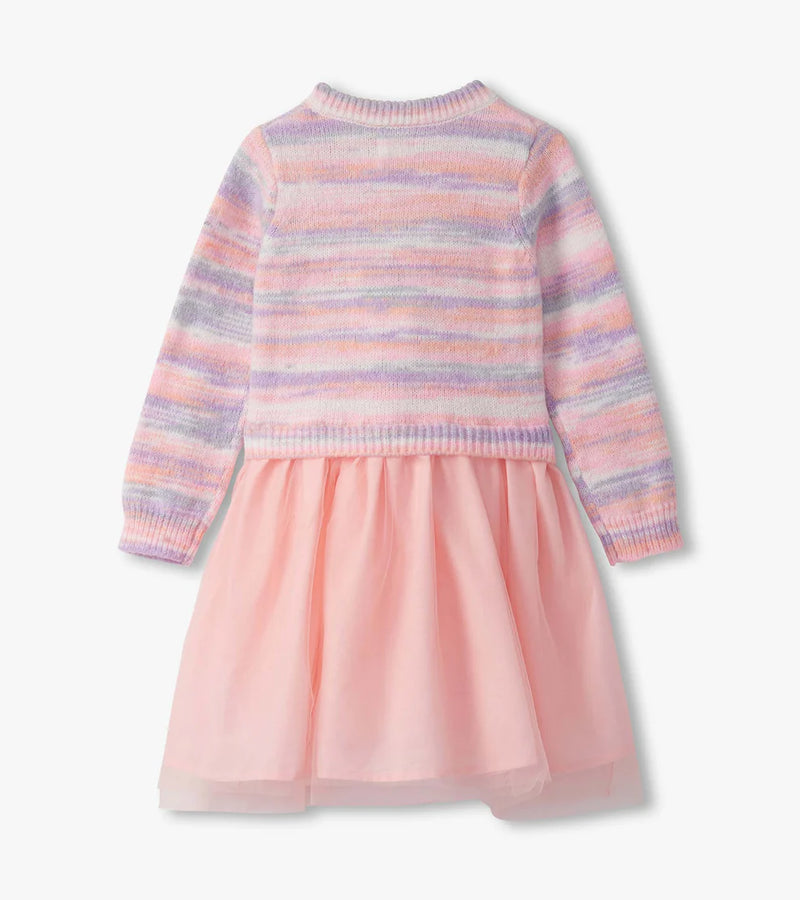 Pastel Rainbow Fuzzy Mixed Dress