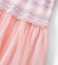 Pastel Rainbow Fuzzy Mixed Dress