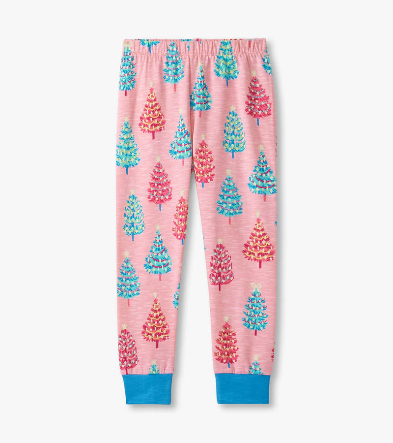 Pink Bottle Brush Stretch Cotton Pajama Set