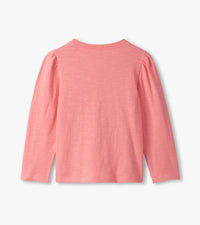 Embroidered Flowers Puff Sleeve Graphic Tee