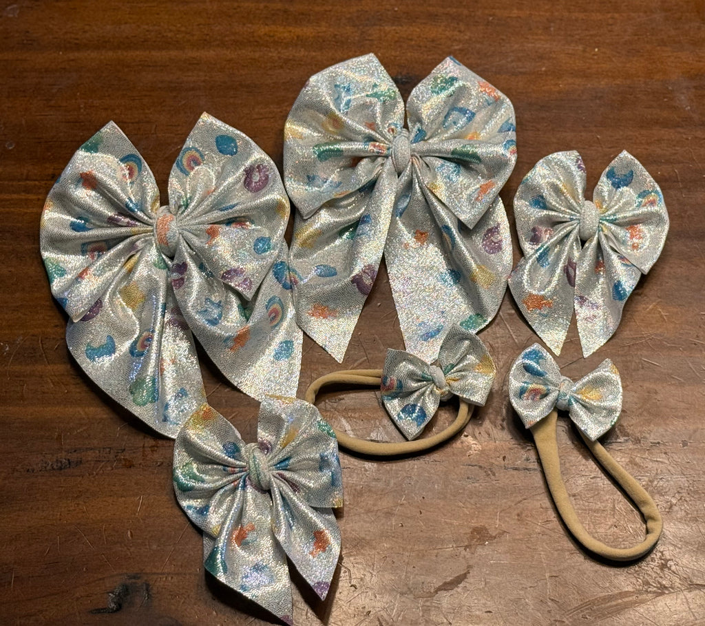 Lucky Charms 5" Sailor Bow on Clip