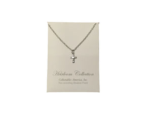 Rhodium Cross 16" Necklace