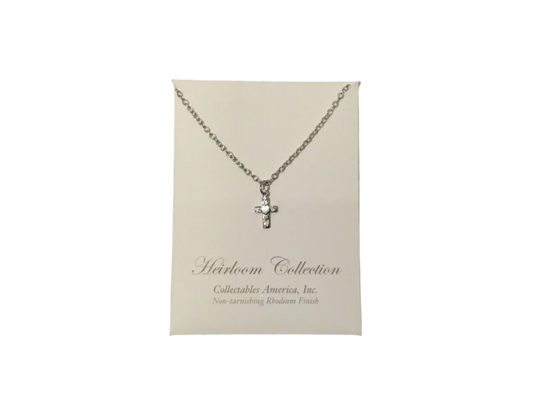 Rhodium Cross 16" Necklace