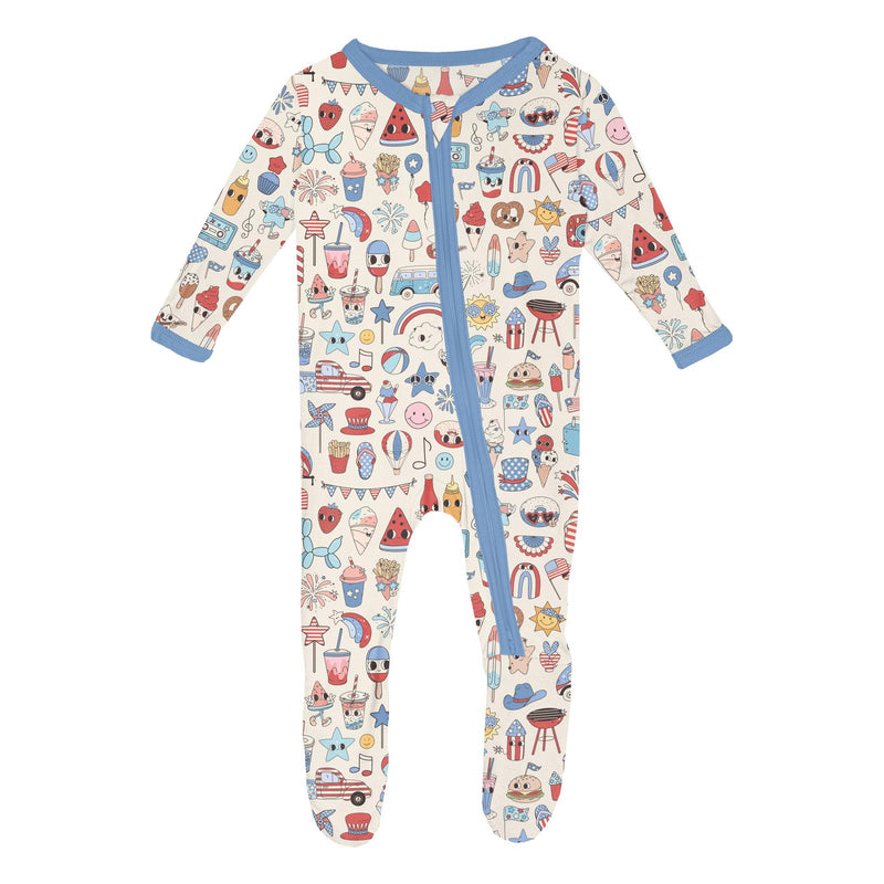 Print Footie with 2 Way Zipper - Party USA