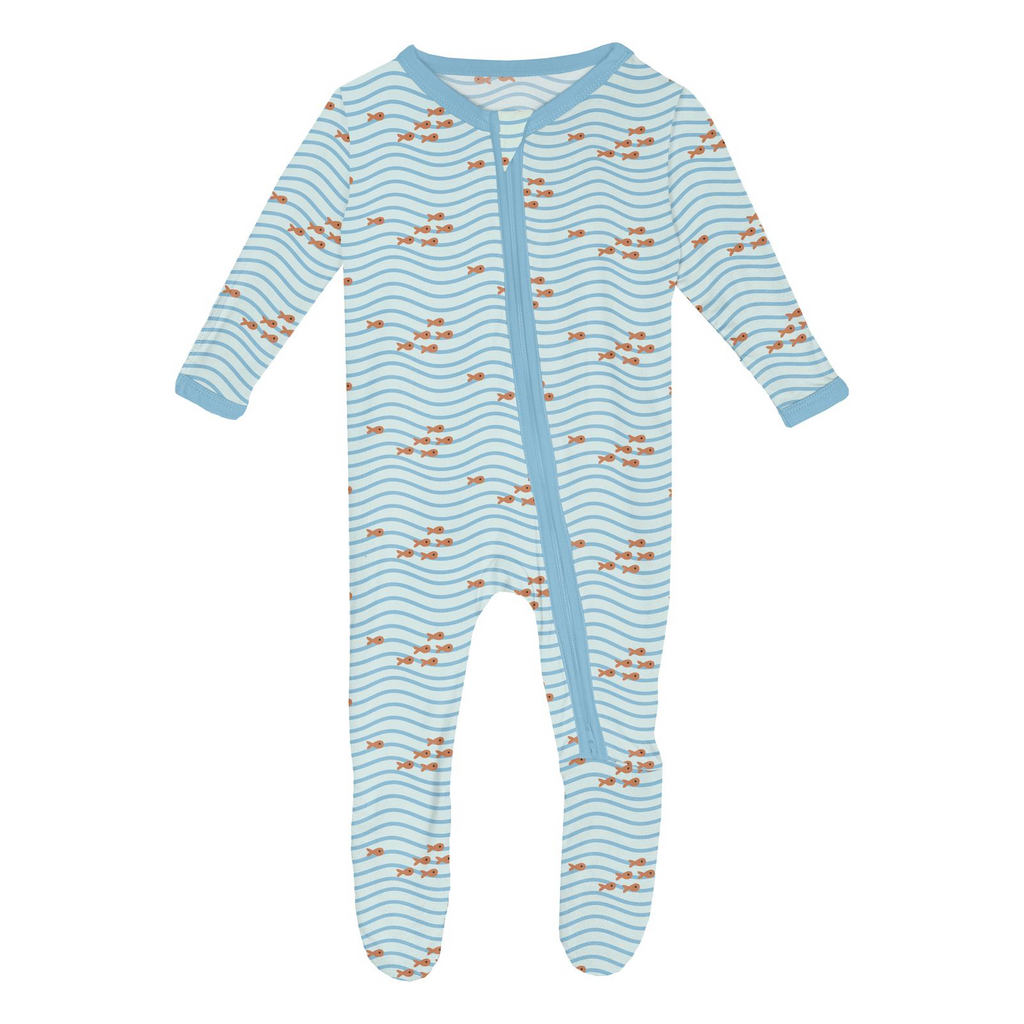 2 Way Zipper Footie - Fresh Air Little Fishy