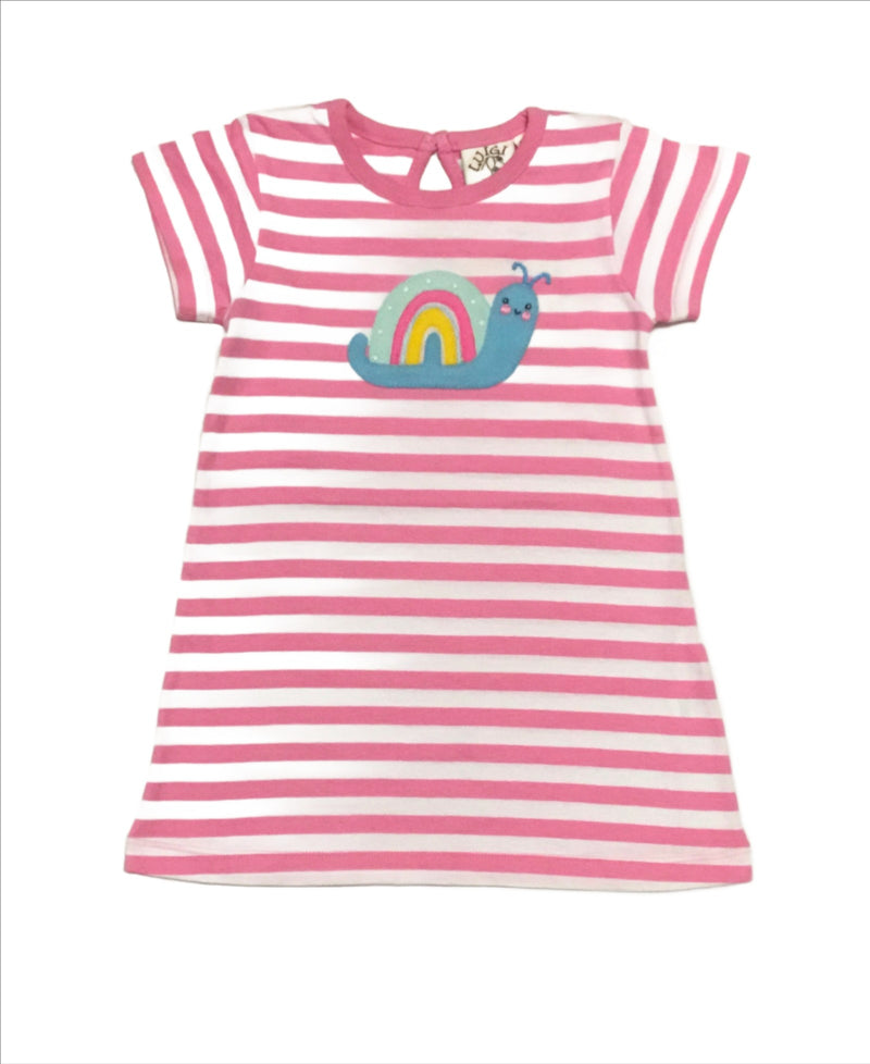 Rainbow Snail Pink Stripe Dress