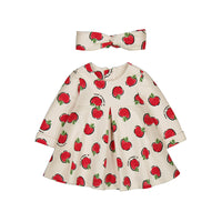 Je m'appelle Apple Print LS Fleece Dress & Headband