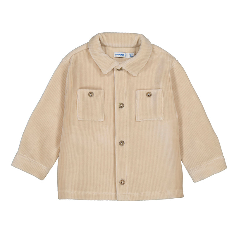 Cereal Cream Corduroy Long Sleeve Button Overshirt