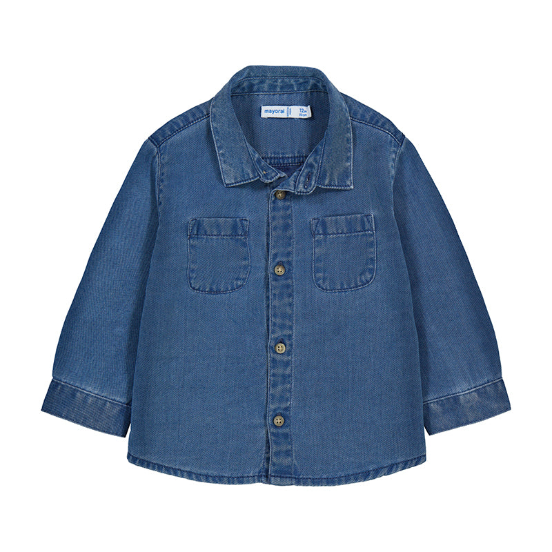 Denim Long Sleeve Button Up Shirt