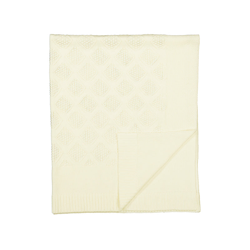 Natural Diamond Knit Cotton Baby Shawl Blanket