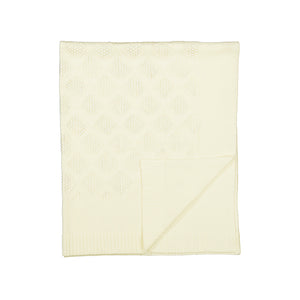 Natural Diamond Knit Cotton Baby Shawl Blanket