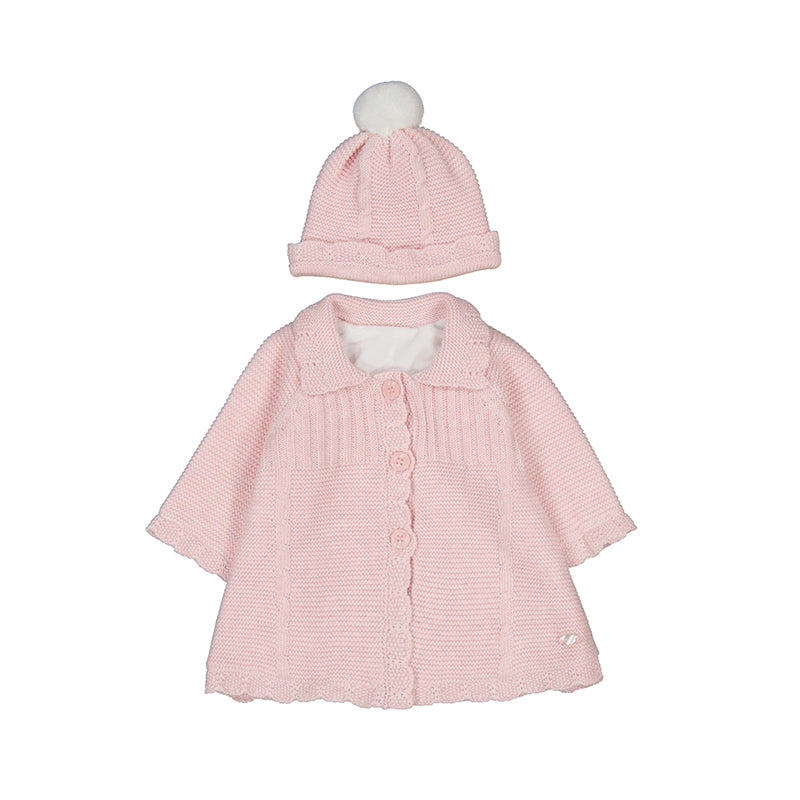 Quartz Pink Knit Coat & Hat