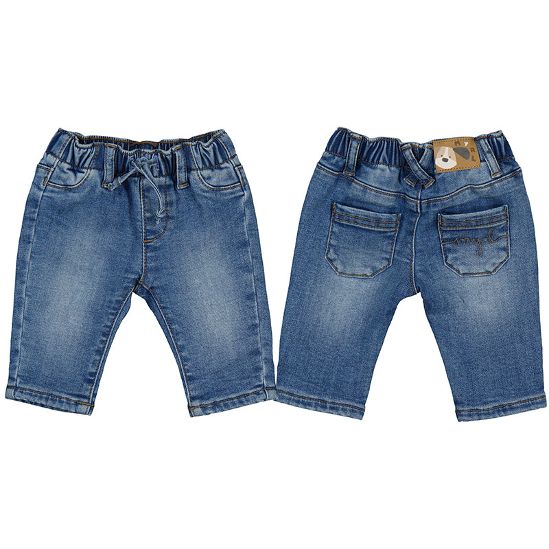Boy Basic Jean Drawstring Trousers - Medium Denim
