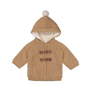 Toffee Knit Toggle Button Hooded Cardigan Jacket