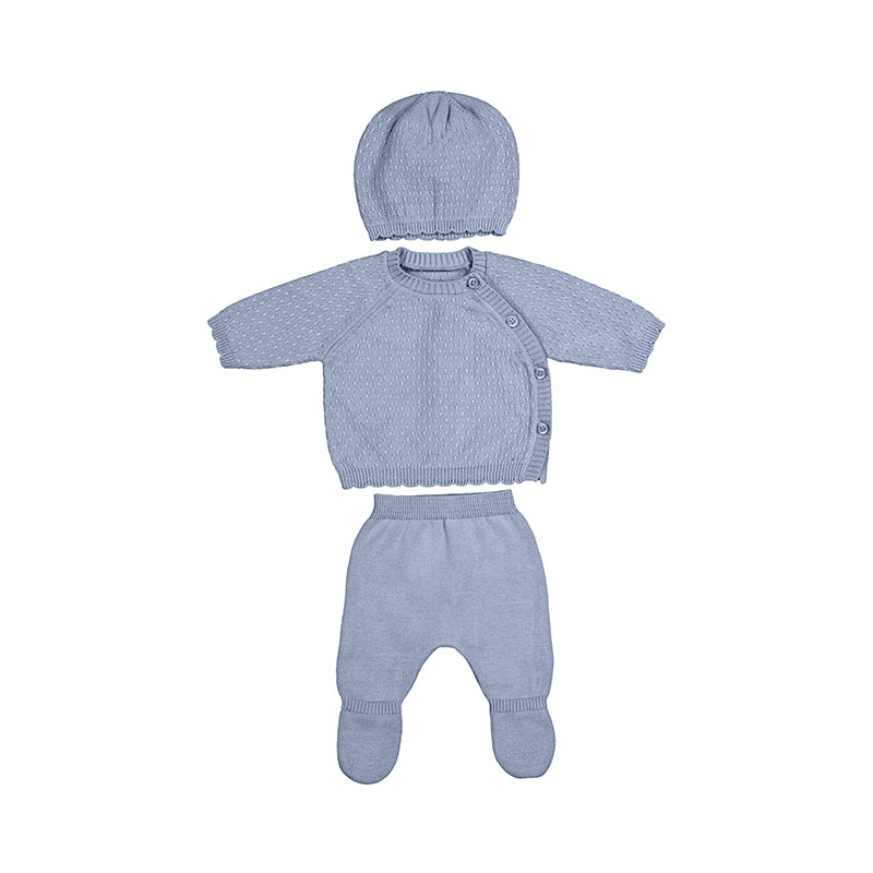 Dusty Blue Tricot 3 Piece TMH Set