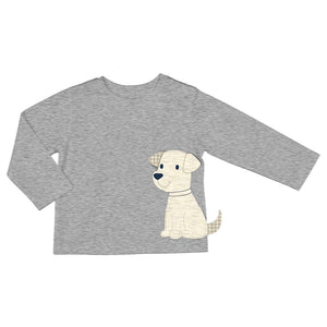 Grey Puppy Tail Long Sleeve Tee