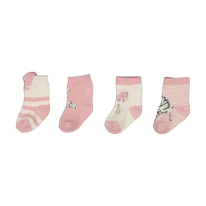 Orchid Pink Safari 4 Pair Infant Sock Set