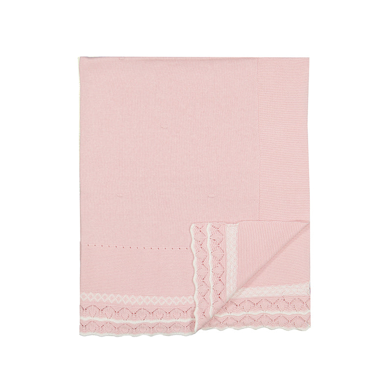 Crystal Pink Knit Cotton Baby Shawl Blanket
