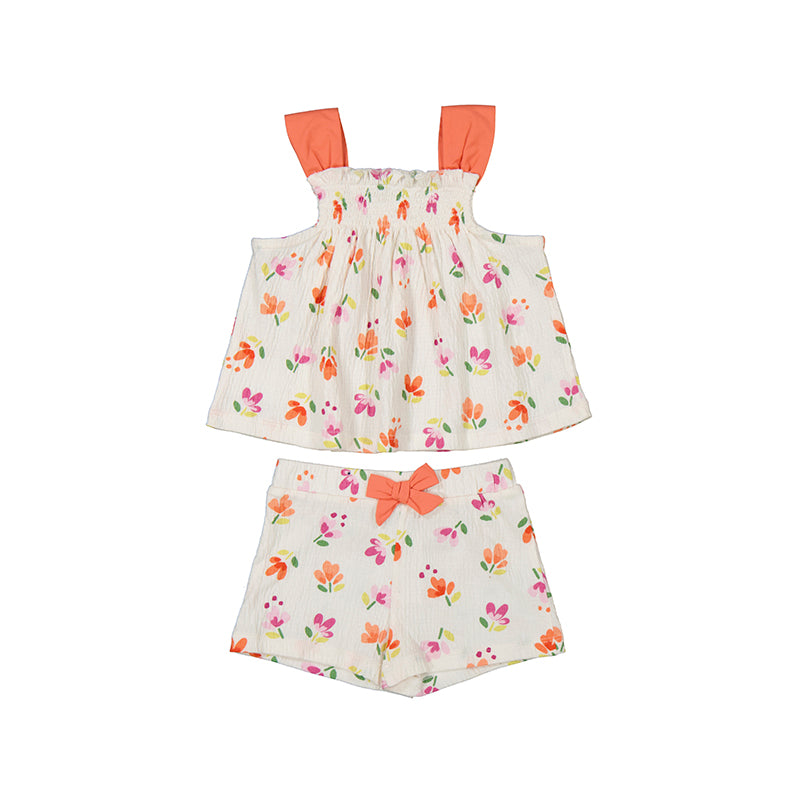 Bambula Carrot Floral Baby Tank & Shorts Set