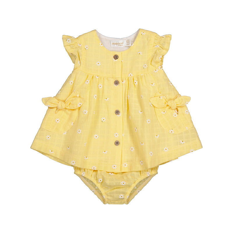 Sunny Yellow Flower Dress & Bloomers