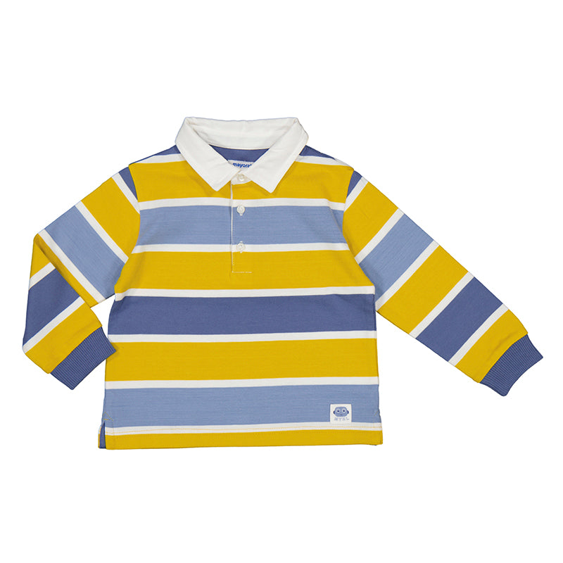 Yellow & Blue Stripe Long Sleeve Polo