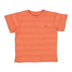 Dark Peach Stripe Jacquard T-Shirt