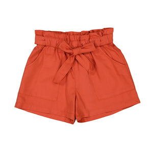 Brick Red Tie Pocket Shorts