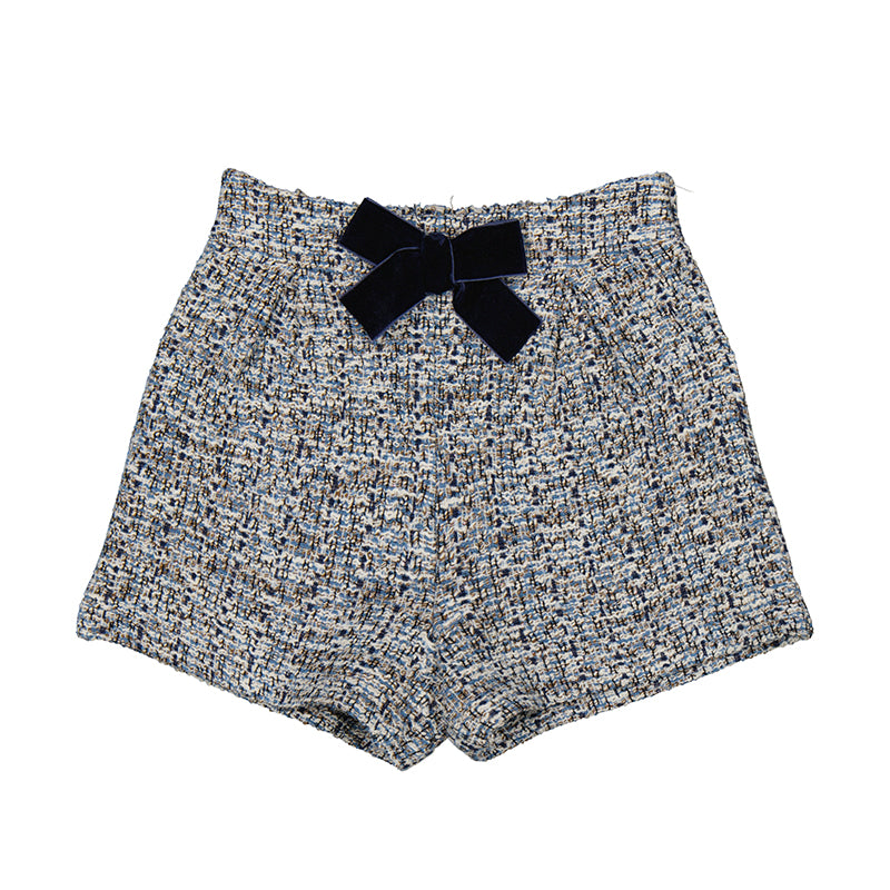 Ocean Blue Tweed Bermuda Shorts