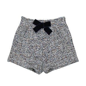 Ocean Blue Tweed Bermuda Shorts