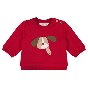 Peek-A-Boo Pup Cherry Red Pullover