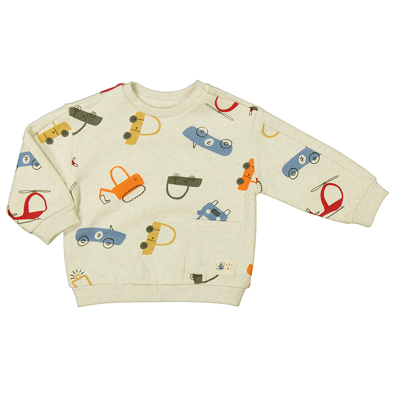 Wheels & Sky Allover Print Pullover